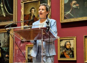 Defra Minister Mary Creagh speaking at the launch of the ESA's Vision 2040 report